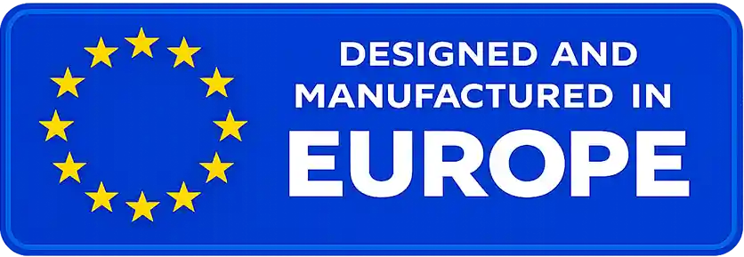 Designed and manufactured in Europe